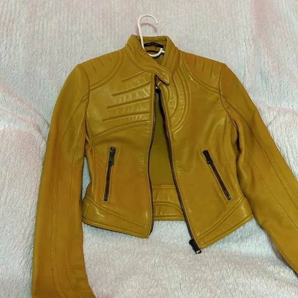 Gucci | Jackets & Coats | Yellow Gucci Leather Jacket | Poshmark